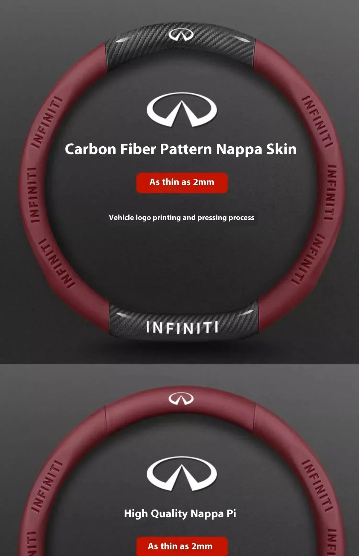Infiniti Carbon Fiber Leather Steering Wheel Cover
