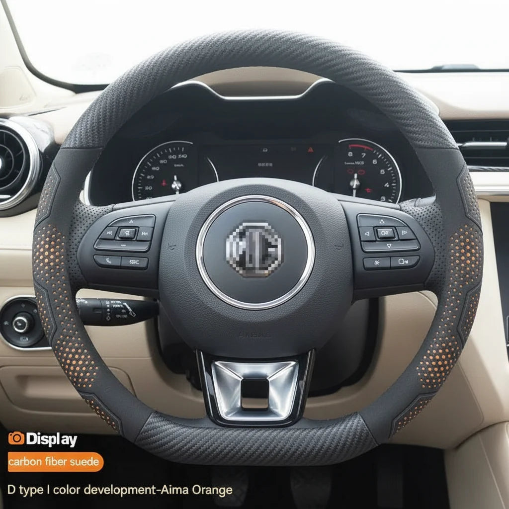 MG Carbon Fiber Suede Steering Wheel Cover