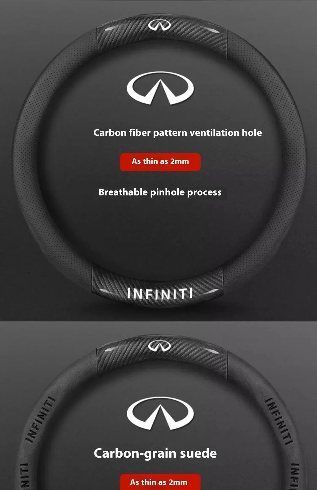 Infiniti Carbon Fiber Leather Steering Wheel Cover
