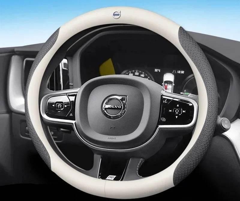 Volvo Carbon Fiber Leather Steering Wheel Cover