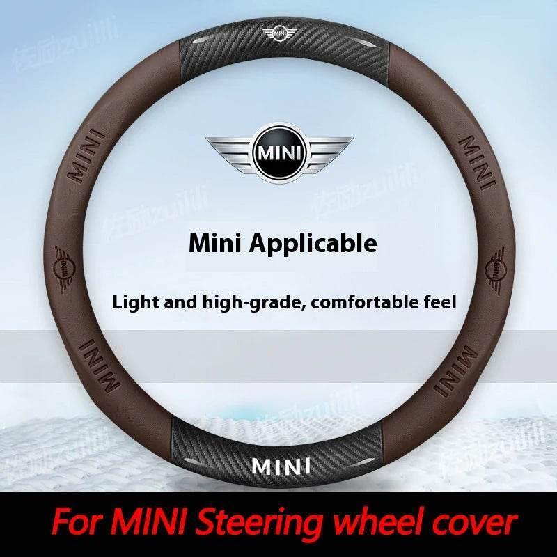MINI Cooper Carbon Fiber Leather Steering Wheel Cover
