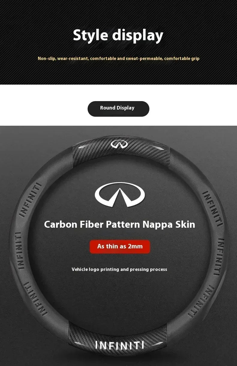 Infiniti Carbon Fiber Leather Steering Wheel Cover