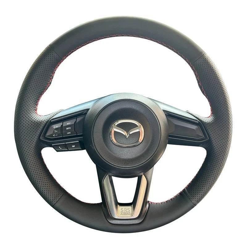 Mazda DIY Black Faux Leather Steering Wheel Cover