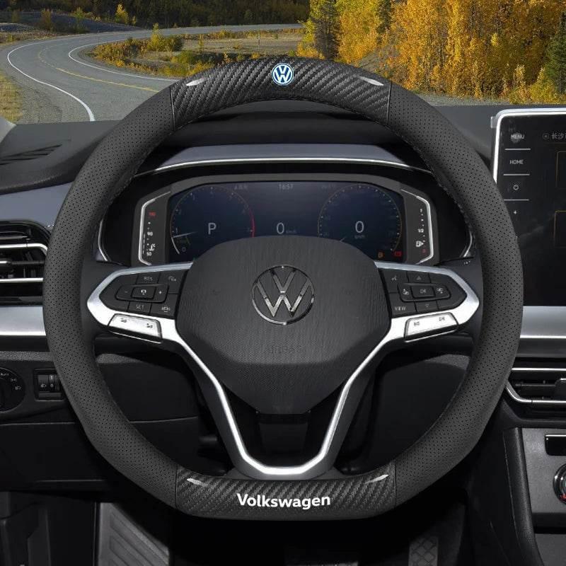 Volkswagen Suede & Carbon Fiber Steering Wheel Cover