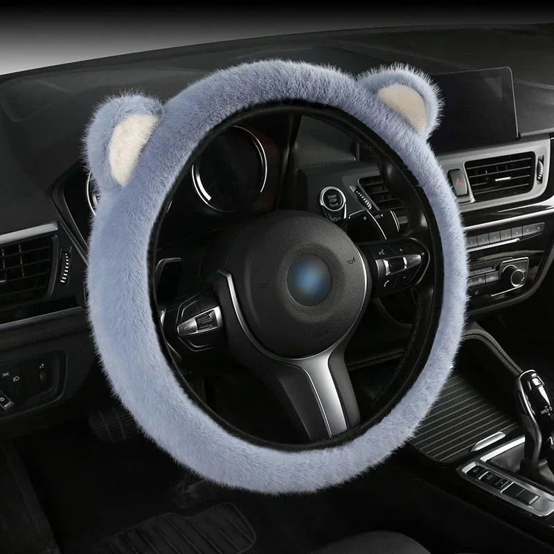 Plush Cat Ear Universal Steering Wheel Cover