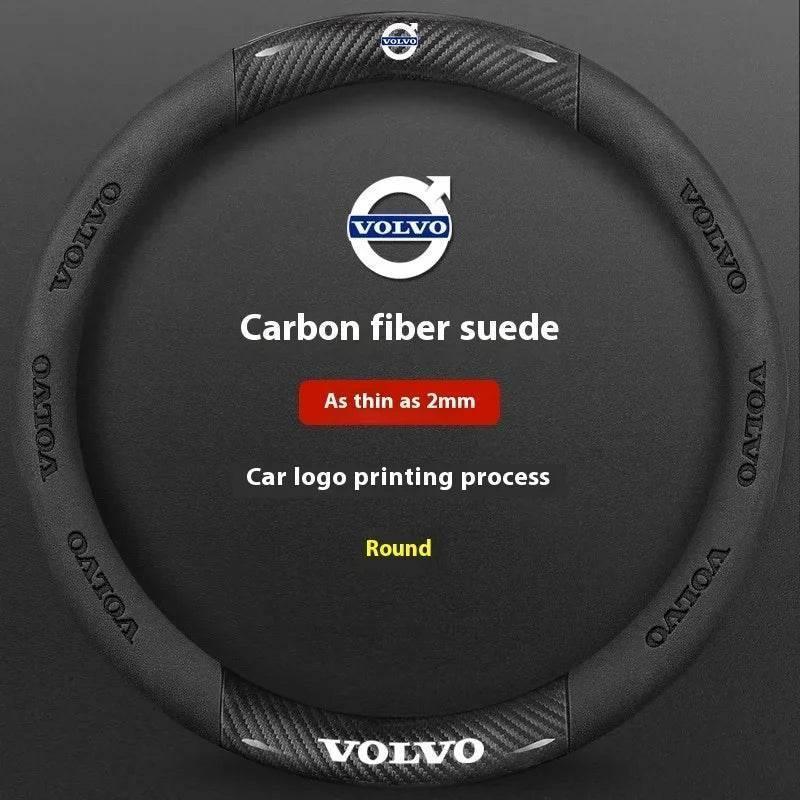 Volvo Carbon Fiber Leather Steering Wheel Cover