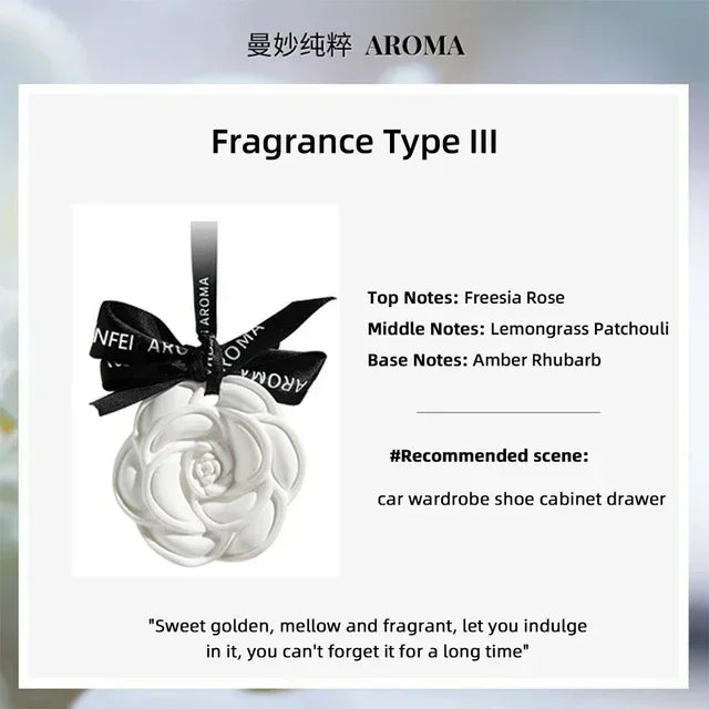 White Flower Hanging Car Air Freshener Perfume