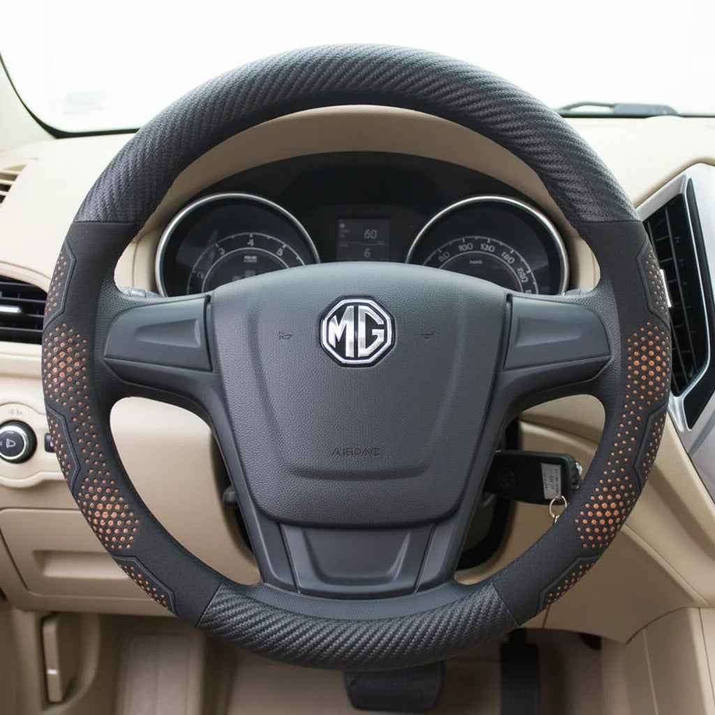 MG Carbon Fiber Suede Steering Wheel Cover