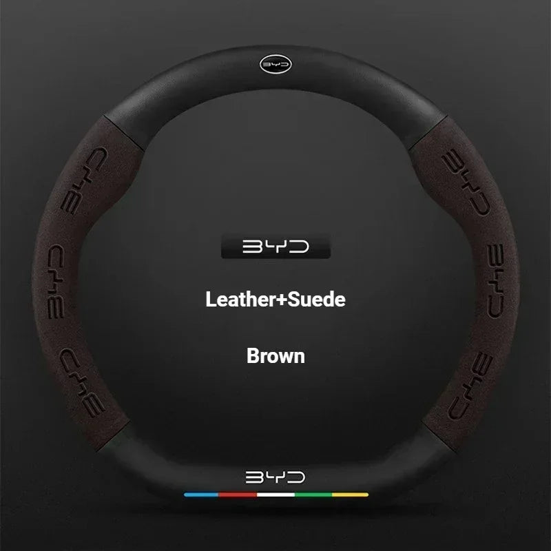 BYD Carbon Fiber Leather Steering Wheel Cover