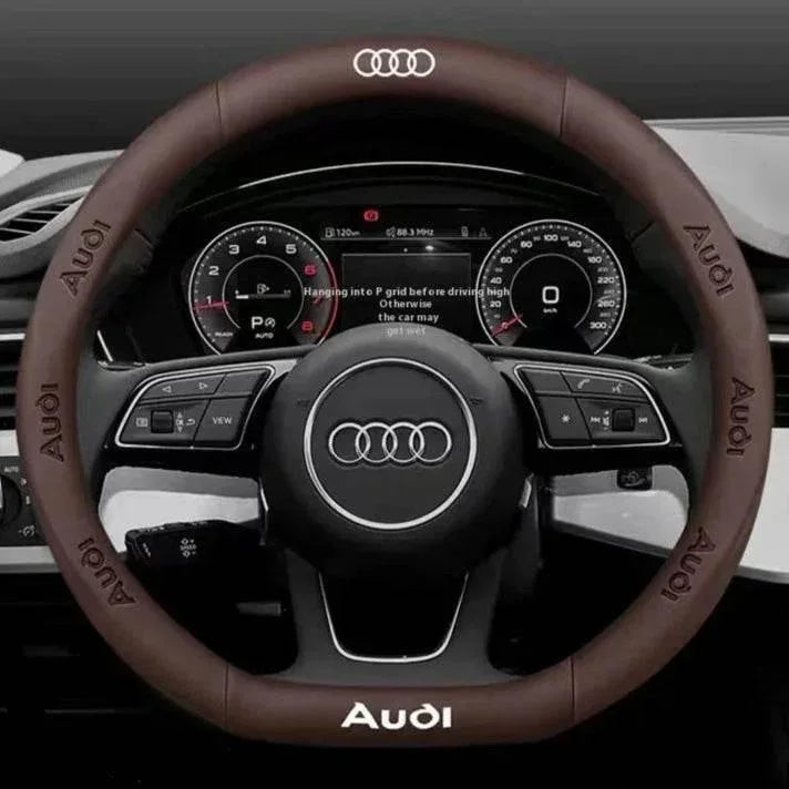 Audi Carbon Fiber Leather Steering Wheel Cover