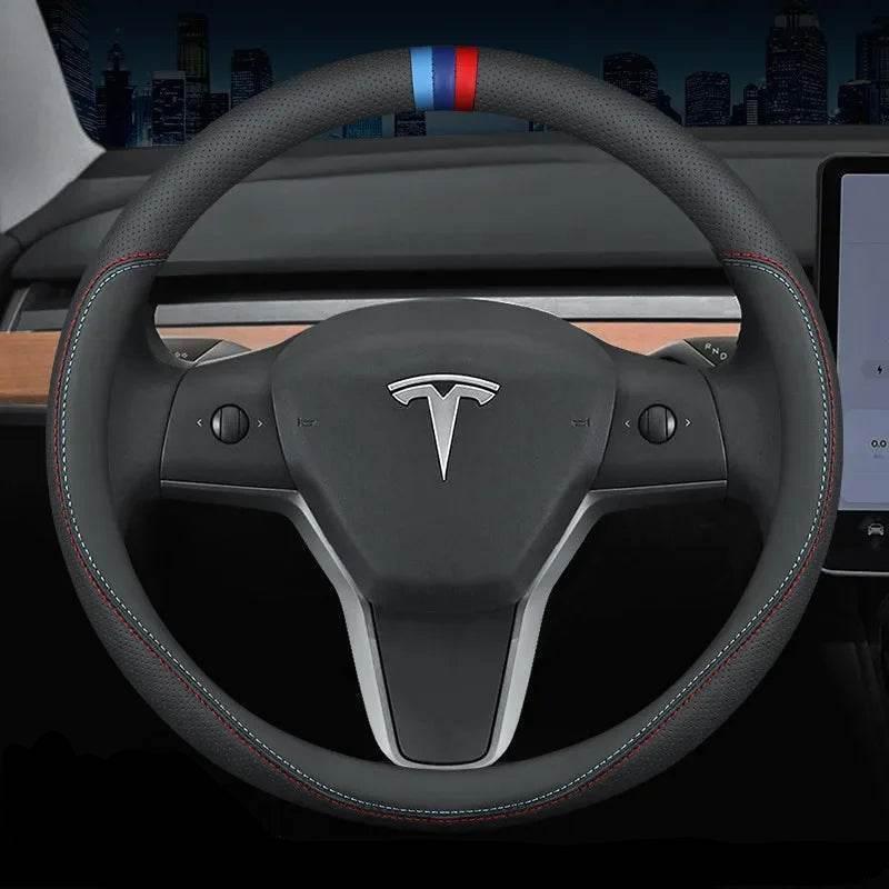 Tesla Premium Leather Steering Wheel Cover