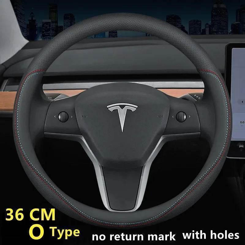 Tesla Premium Leather Steering Wheel Cover