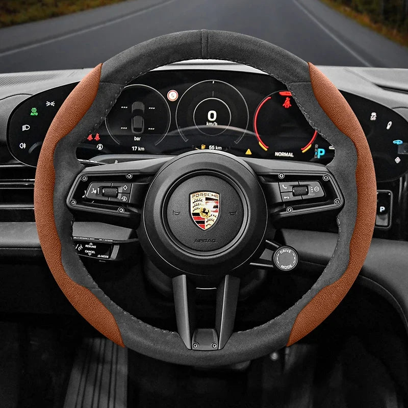 Porsche Suede Snap-On Steering Wheel Cover