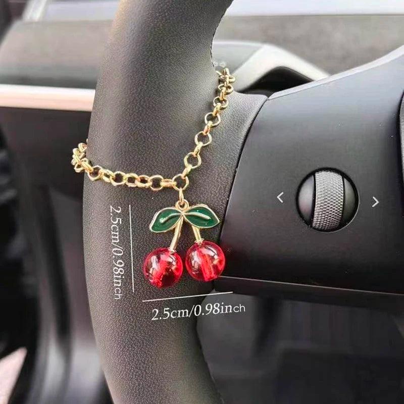 Rhinestone Cherry Chain Steering Wheel Cover Car Interior Decor