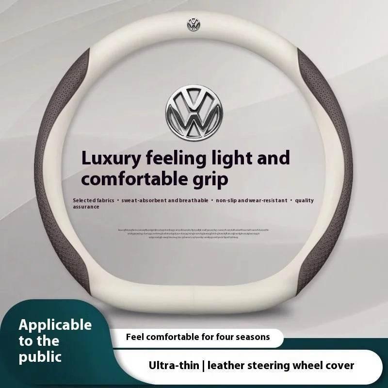 Volkswagen Carbon Fiber Leather Steering Wheel Cover