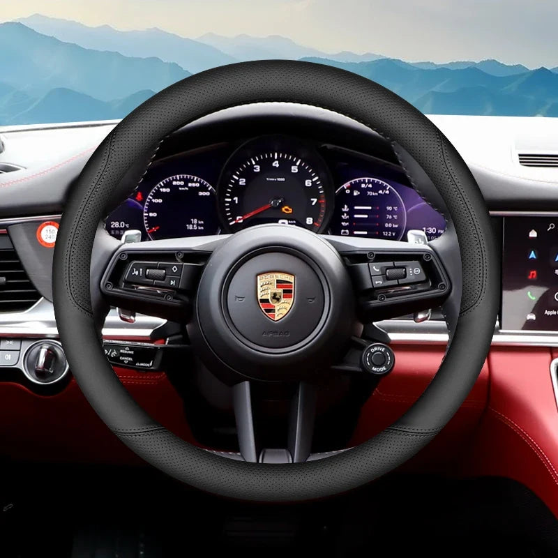 Porsche Leather Steering Wheel Cover