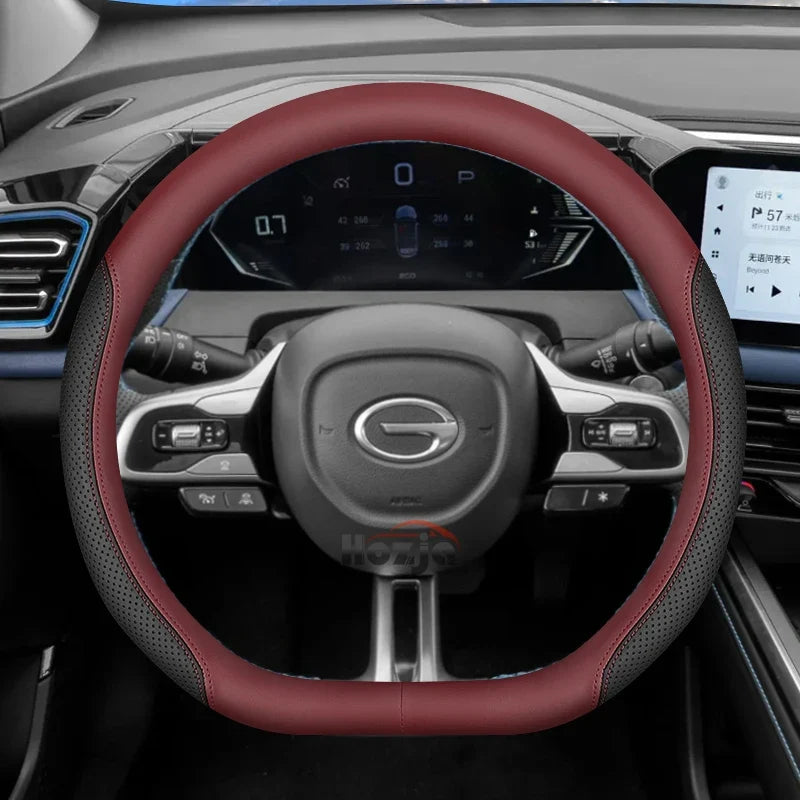 D Type Leather Steering Wheel Cover for GAC GS3 Emzoom Empow