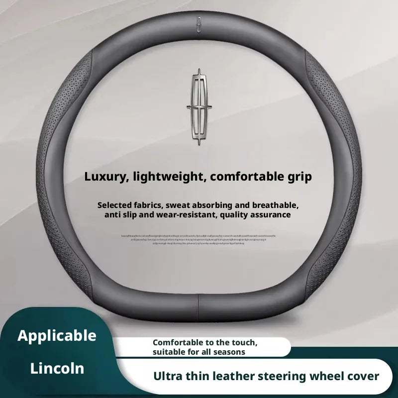 Lincoln Carbon Fiber Leather Steering Wheel Cover