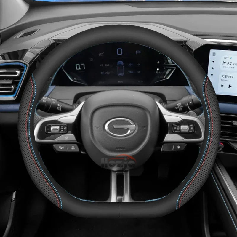 D Type Leather Steering Wheel Cover for GAC GS3 Emzoom Empow