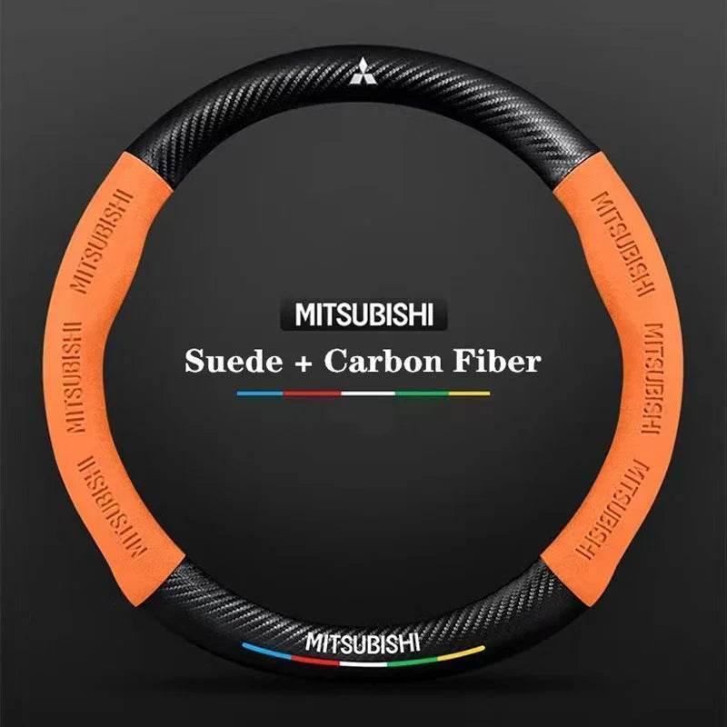 Mitsubishi Carbon Fiber Suede Steering Wheel Cover