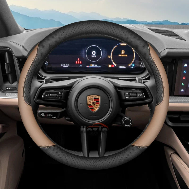 Porsche Leather Steering Wheel Cover