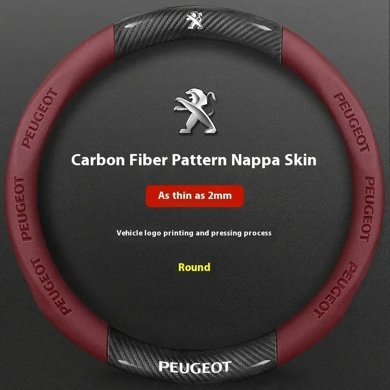 Peugeot Carbon Fiber Leather Steering Wheel Cover