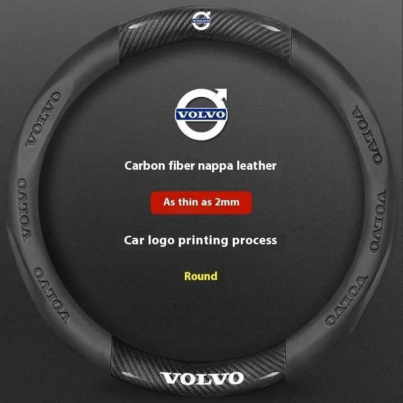 Volvo Carbon Fiber Leather Steering Wheel Cover