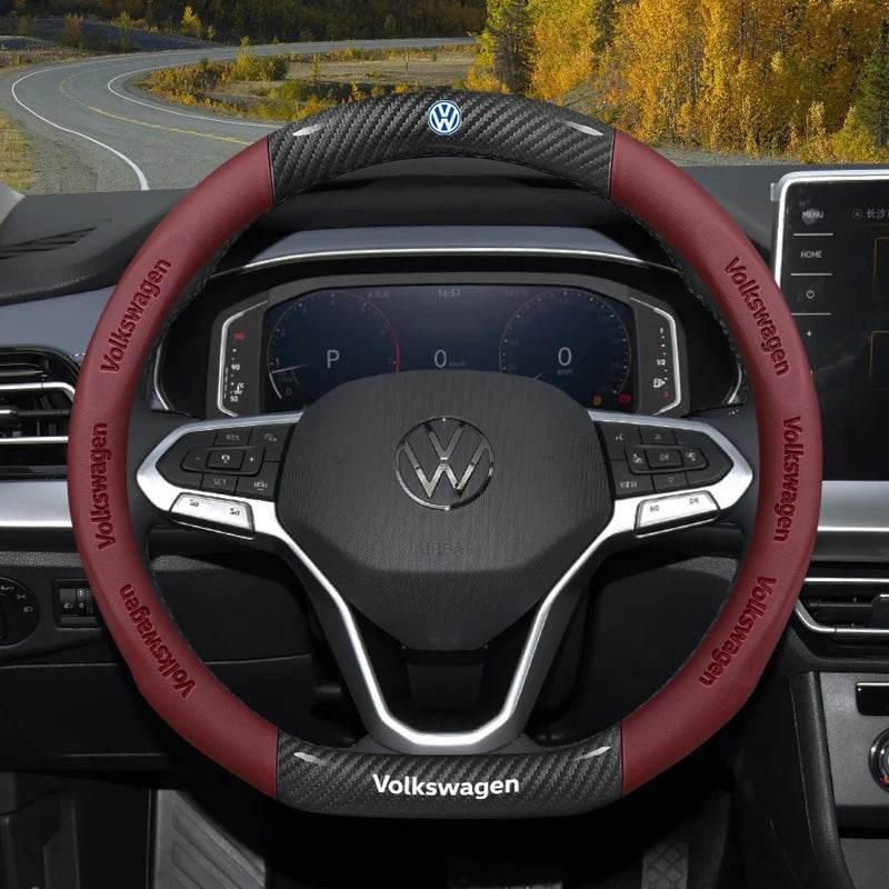 Volkswagen Suede & Carbon Fiber Steering Wheel Cover