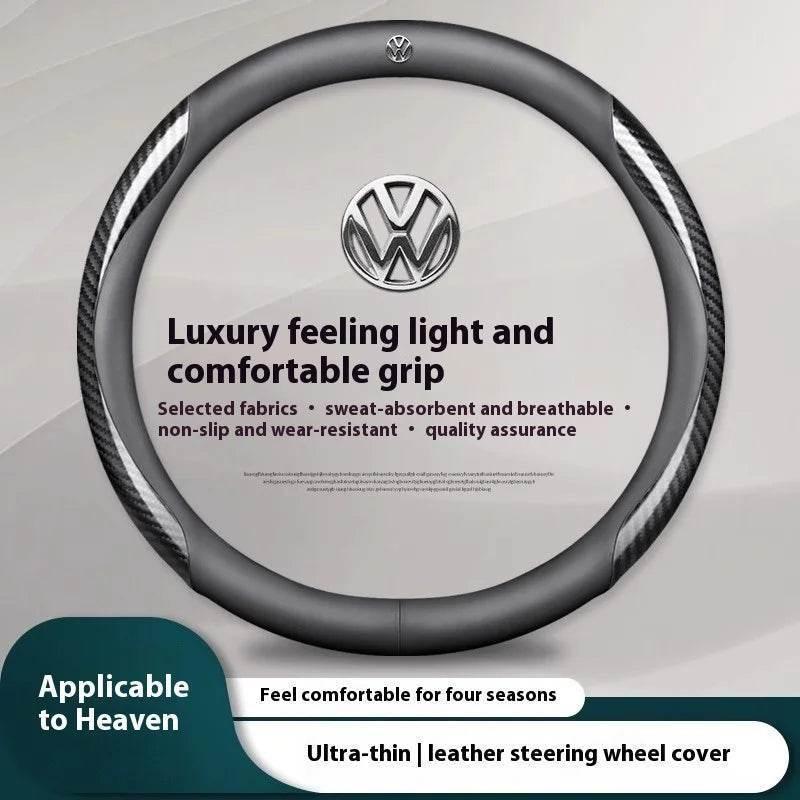 Volkswagen Carbon Fiber Leather Steering Wheel Cover