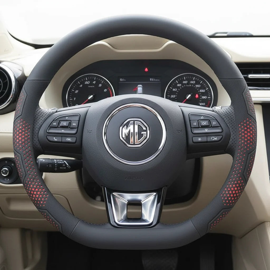 MG Carbon Fiber Suede Steering Wheel Cover