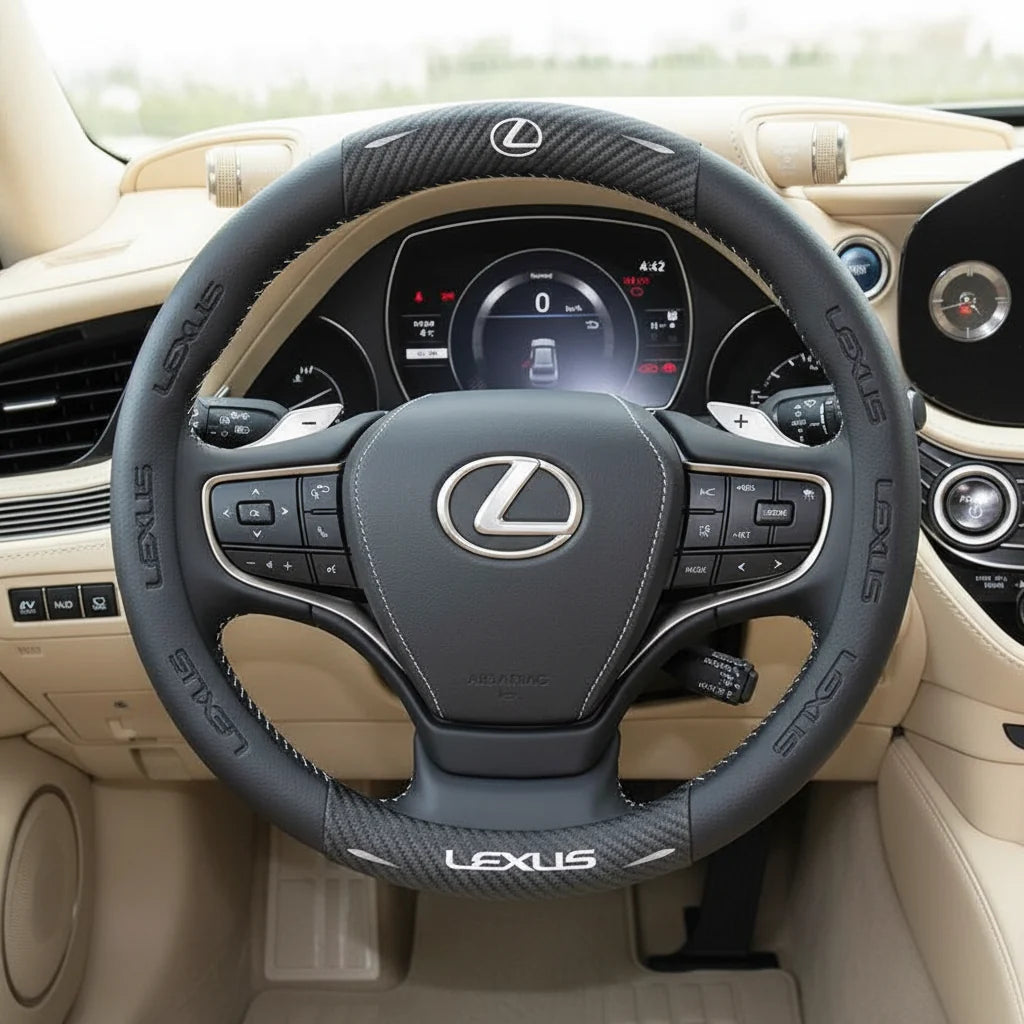 Lexus F SPORT Carbon Fiber Leather Steering Wheel Cover
