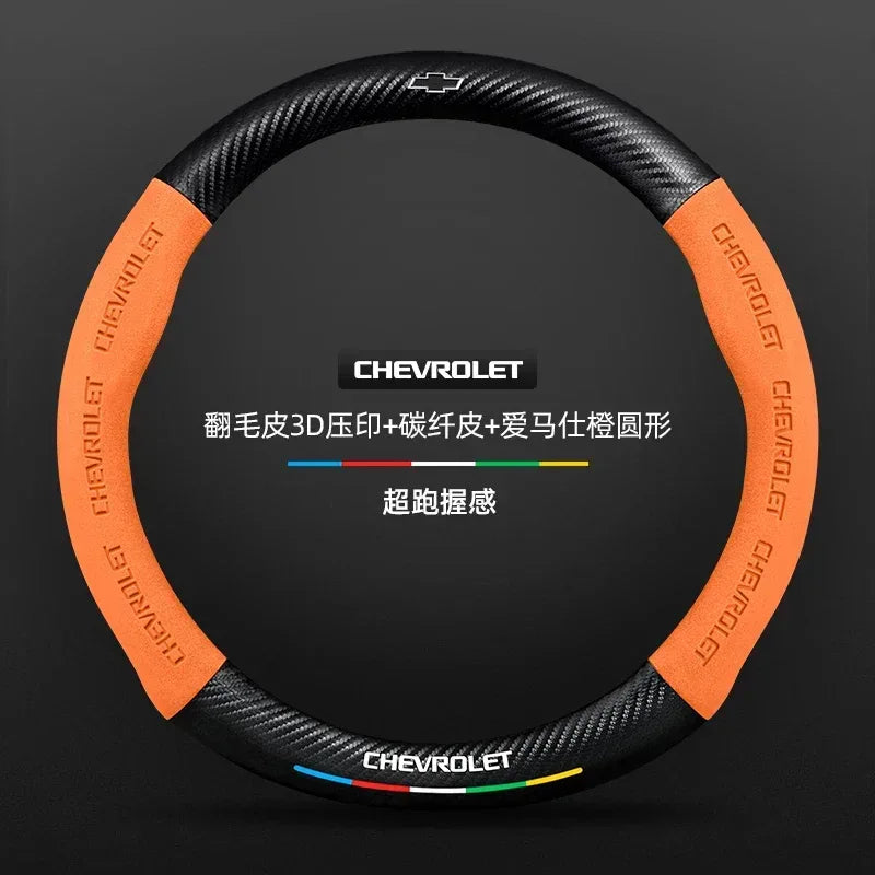 Chevrolet Suede Carbon Fiber Steering Wheel Cover