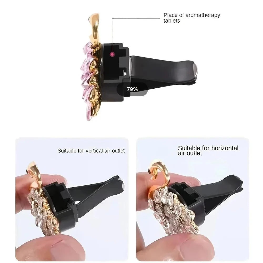 2PCS Flower Car Air Vent Perfume Clips - AC Outlet Decorative