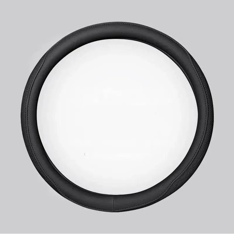 Leather Car Steering Wheel Cover – Universal Fit, 15 Inch (38 cm)