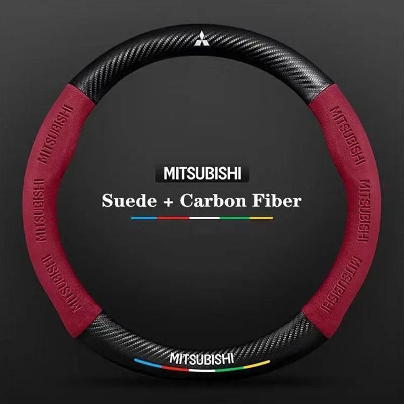 Mitsubishi Carbon Fiber Suede Steering Wheel Cover