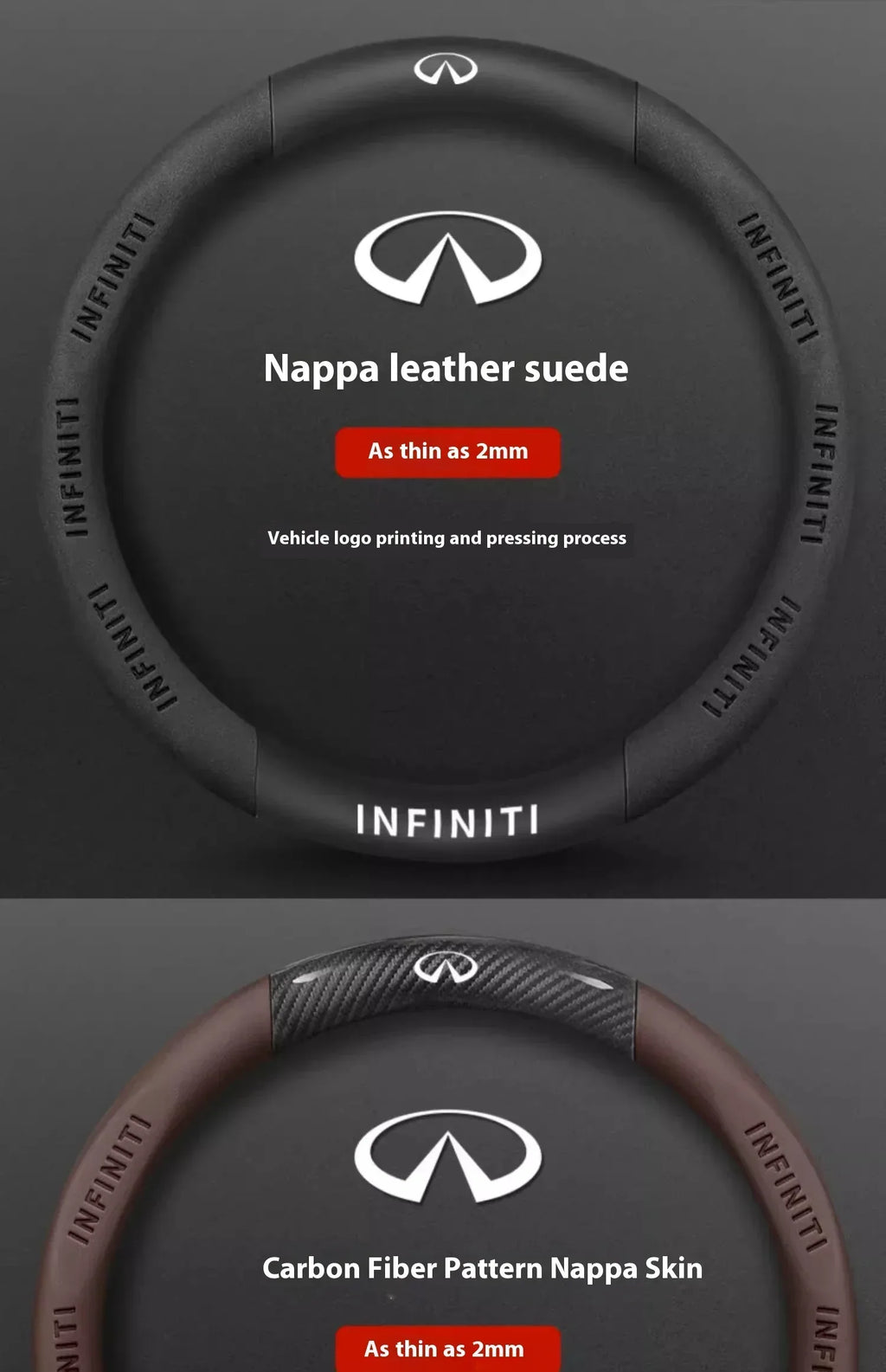 Infiniti Carbon Fiber Leather Steering Wheel Cover