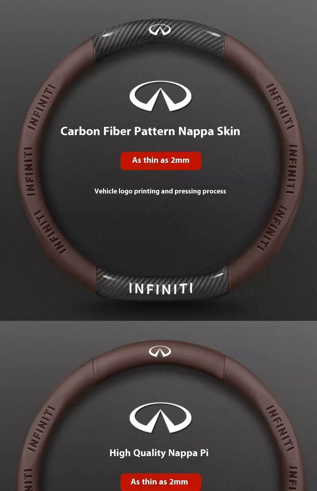 Infiniti Carbon Fiber Leather Steering Wheel Cover