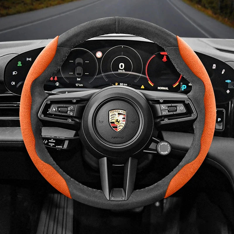 Porsche Suede Snap-On Steering Wheel Cover