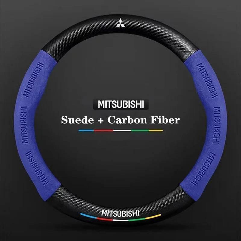 Mitsubishi Carbon Fiber Suede Steering Wheel Cover