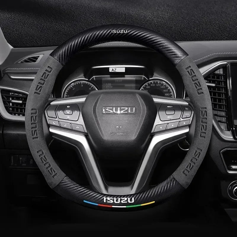 Isuzu Suede Carbon Fiber Steering Wheel Cover