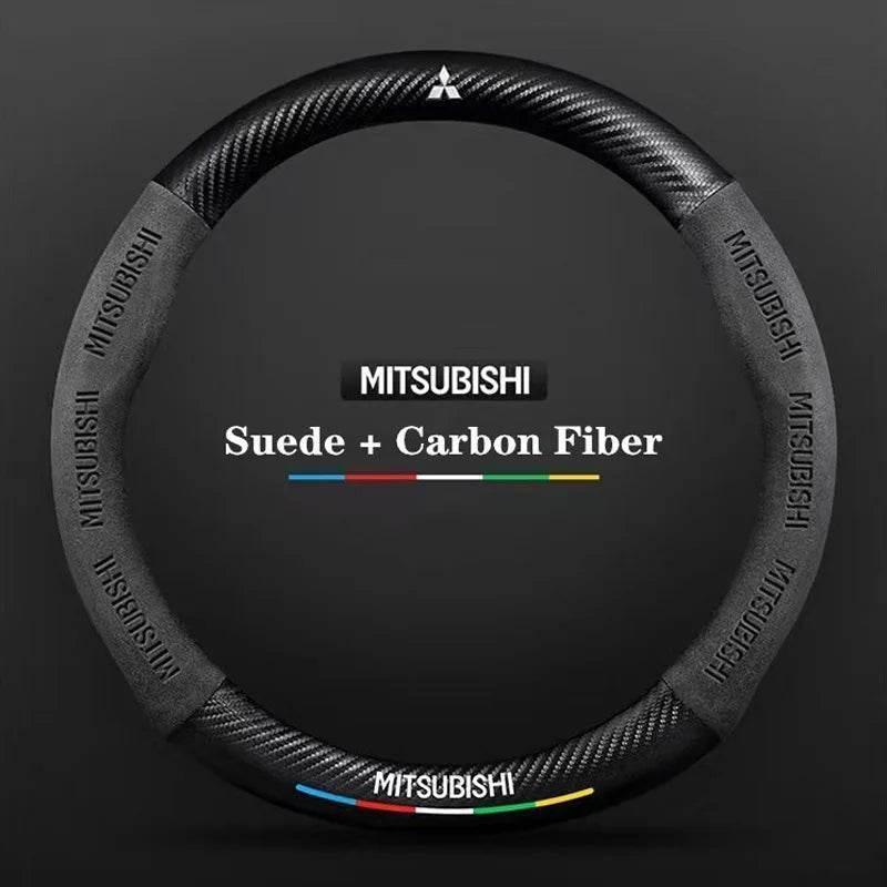 Mitsubishi Carbon Fiber Suede Steering Wheel Cover