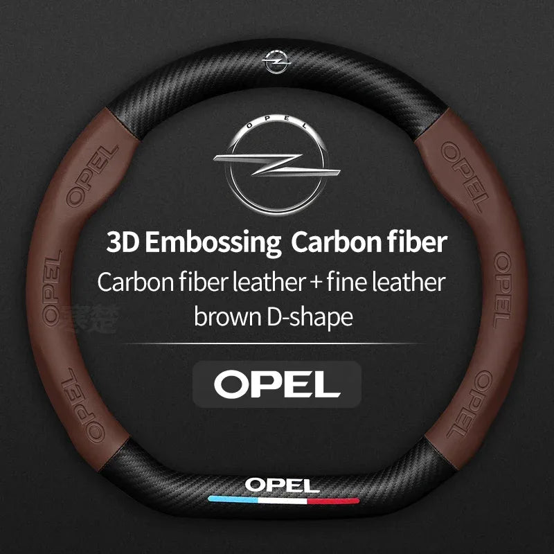 Opel Carbon Fiber Leather Steering Wheel Cover
