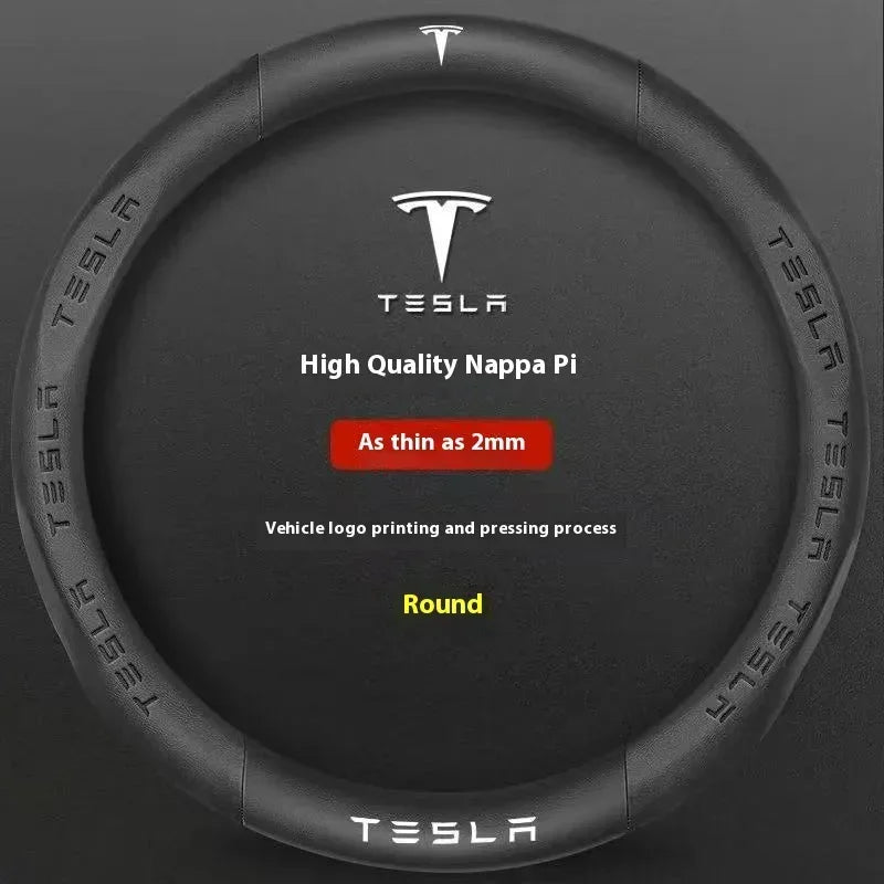 Tesla Carbon Fiber Leather Steering Wheel Cover