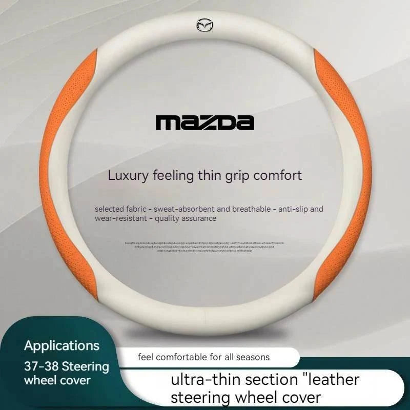 Mazda Carbon Fiber Leather Steering Wheel Cover