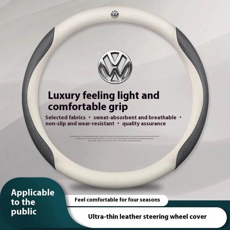 Volkswagen Carbon Fiber Leather Steering Wheel Cover