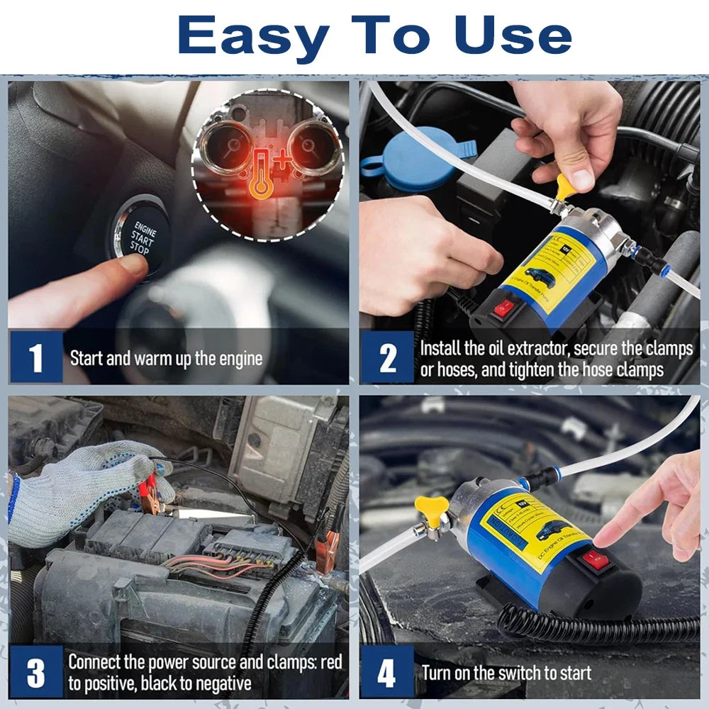 12V Portable Oil Transfer Pump – Electric Fluid Extractor & Suction Pump for Cars, Motorcycles & Boats