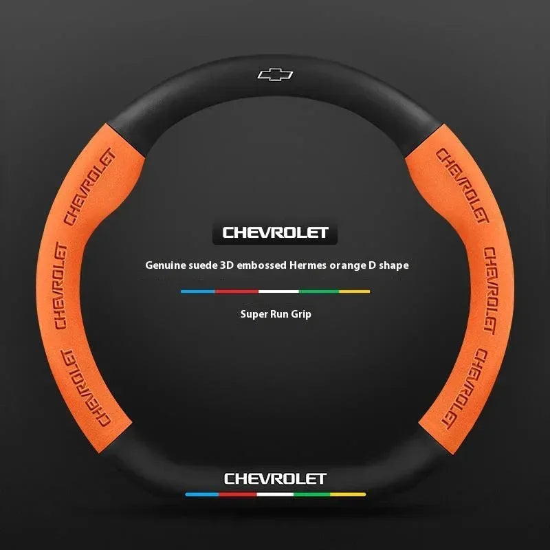 Chevrolet Suede Carbon Fiber Steering Wheel Cover