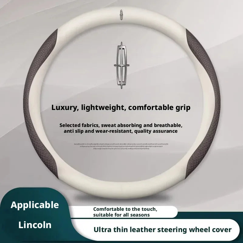 Lincoln Carbon Fiber Leather Steering Wheel Cover