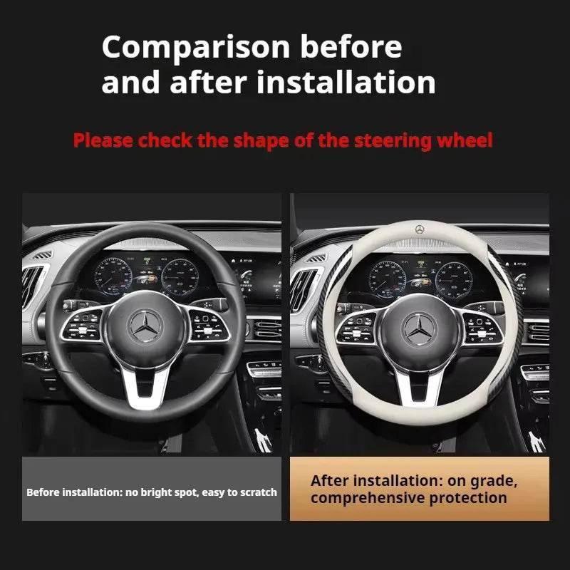 Mercedes Carbon Fiber Leather Steering Wheel Cover