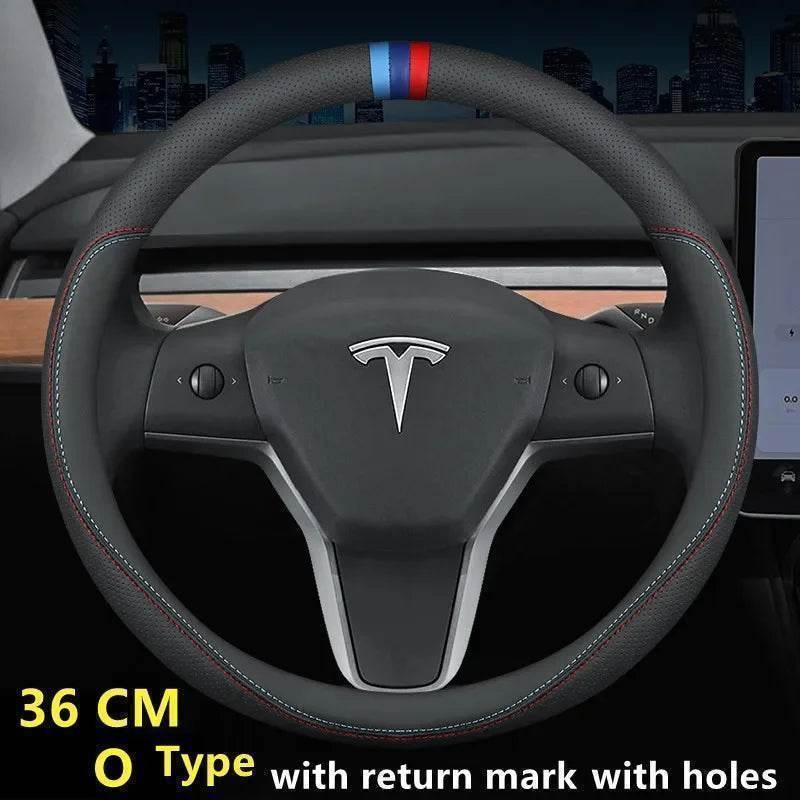 Tesla Premium Leather Steering Wheel Cover